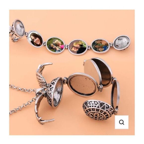 Silver Tone Memory Keeper Angel Locket Necklace - Picture 5 of 13